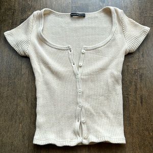 Brandy Melville fitted cream top